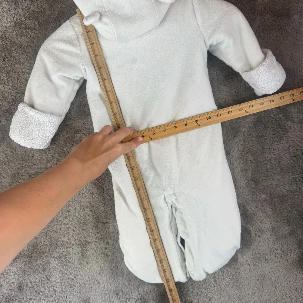 Baby Gap 6-12 Months Bunting Sherpa Fleece Plush Snowsuit Boy Girl Bear Ear Hood